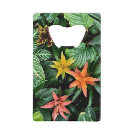 Tropische Blume, orange, gelb und rot Geldbeutel Flaschenöffner