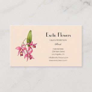 Tropische Blume Orchidee Florist Geschäftskarte Visitenkarte