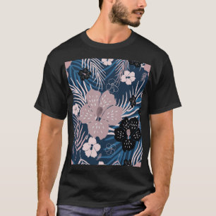 Tropische Blume Palm Blätter Textur T-Shirt