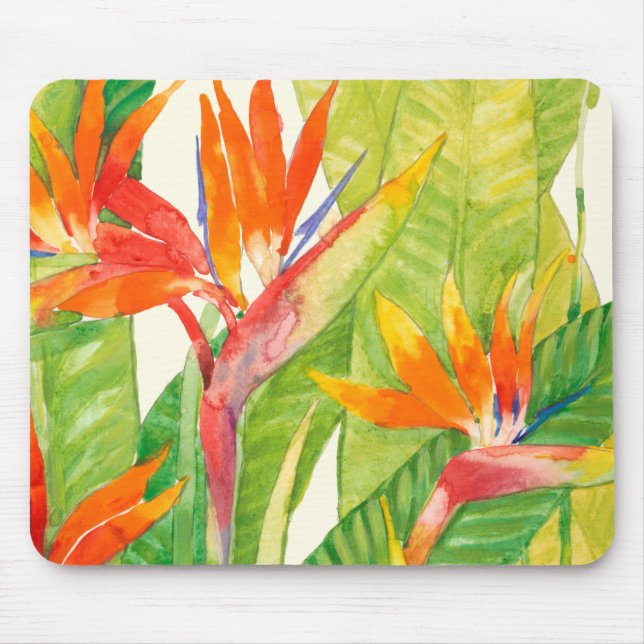 Tropische Blume | Paradiesvogel Mousepad (Vorne)