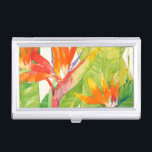 Tropische Blume | Paradiesvogel Visitenkarten Etui<br><div class="desc">Tropische Blume 2 Künstler: Tim Oole</div>
