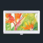Tropische Blume | Paradiesvogel Visitenkarten Etui<br><div class="desc">Tropische Blume 2 Künstler: Tim Oole</div>