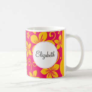 Tropische Blume personalisierte Umarmung Tasse