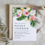 Tropische Blume QR-Code Hochzeit Einladung<br><div class="desc">Mit dieser einzigartigen tropischen Hochzeitseinladung laden wir Sie zu Ihrer Hochzeit ein. Es verfügt über eine Aquarellgarage mit Hibiskus,  Plumeria,  Blätter aus Palmen und anderen tropischen Pflanze. Personalisieren Sie diese Wasserfarbenhochzeitseinladung,  indem Sie Ihre eigenen Details hinzufügen. Diese botanische Hochzeitseinladung ist ideal für Hochzeiten in Urlaubsort und Hochzeiten.</div>