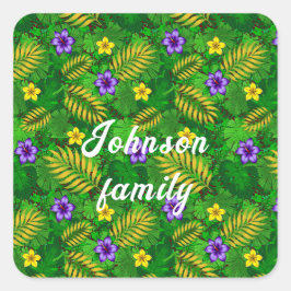 tropische Blume Quadratischer Aufkleber