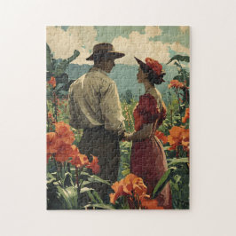 Tropische Blume Romance Harmonie Puzzle
