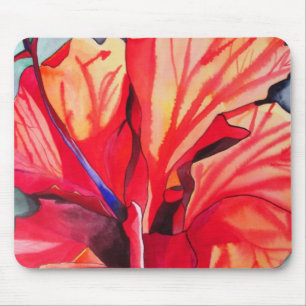 Tropische Blume Roter Hibiskus Mousepad