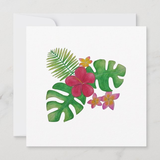 Tropische Blume Save The Date (Vorderseite)