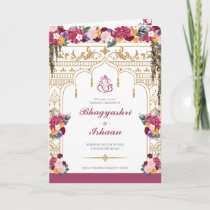 Tropische Blume und Blätter Hindufeier Programm