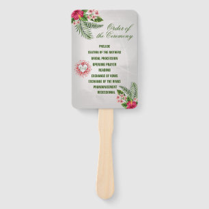 Tropische Blume und Blätter zum Hochzeitshandfans Fächer