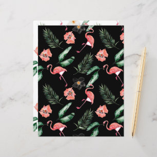 Tropische Blume und Flamingos Scrapbook Paper
