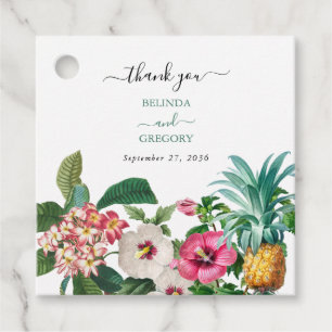 Tropische Blume und Hochzeiten im Grünen Geschenkanhänger