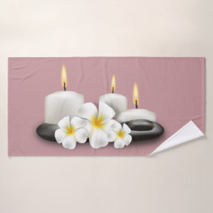 Tropische Blume und Kerzen Badetücher Dekoration Badhandtuch Set