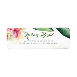 Tropische Blume und Palm Blätter Strand