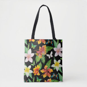 Tropische Blume und Schmetterlinge