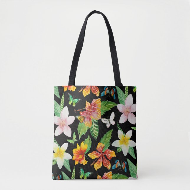 Tropische Blume und Schmetterlinge (Vorderseite)