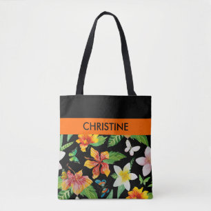 Tropische Blume und Schmetterlinge