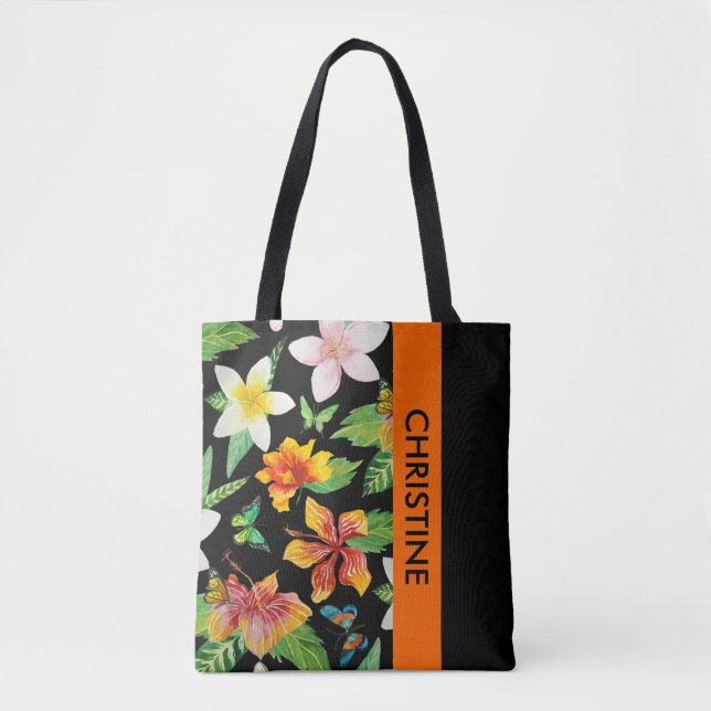 Tropische Blume und Schmetterlinge (Vorderseite)