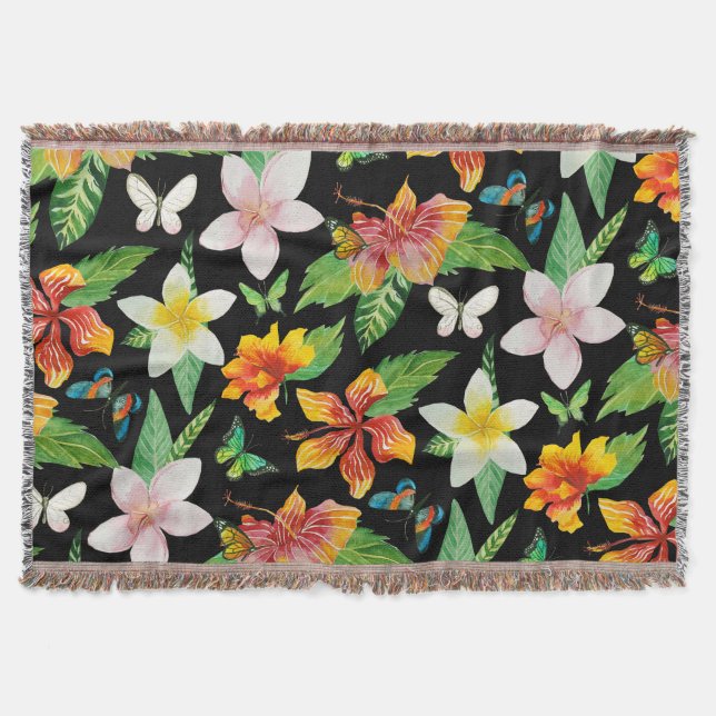 Tropische Blume und Schmetterlinge Decke (Vorderseite)