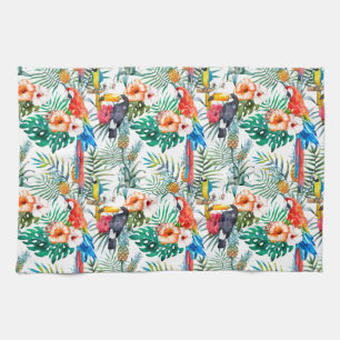 Tropische Blume und Toucan Geschirrtuch