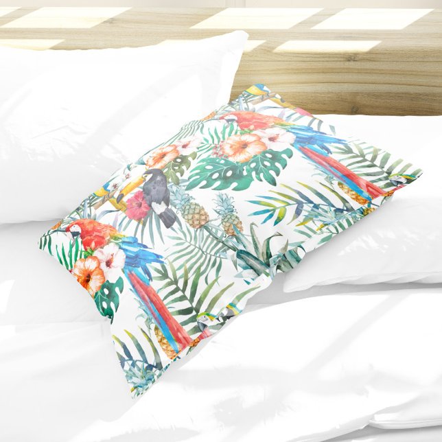 Tropische Blume und Toucan Pillow Case Kissenbezug (Von Creator hochgeladen)
