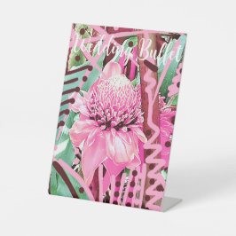 Tropische Blume von Hochzeitsbuffet Sockelschild