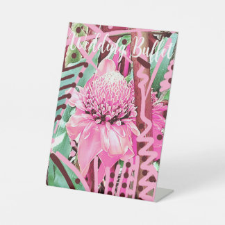 Tropische Blume von Hochzeitsbuffet Sockelschild