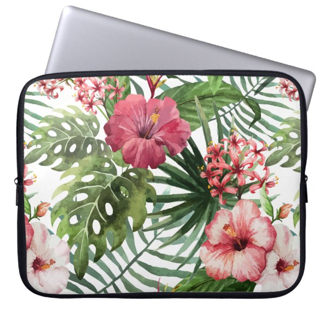 Tropische Blume Wasserfarben Moderne schöne Blumen Laptopschutzhülle (Vorderseite)