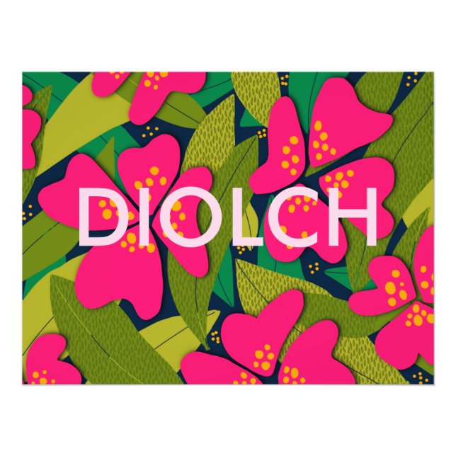 Tropische Blume Welsh Danke Poster (Vorne)