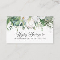 Tropische Blume - White King Protea und Orchideen