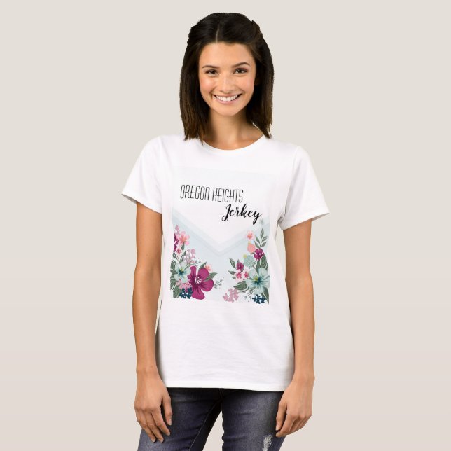Tropische Blume zum T - Shirt personalisierter Unt (Vorne ganz)