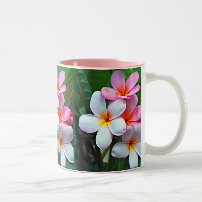 Tropische Blume Zweifarbige Tasse (Rechts)