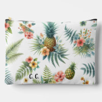 Tropische Blumen Ananas Accessoire-Tasche