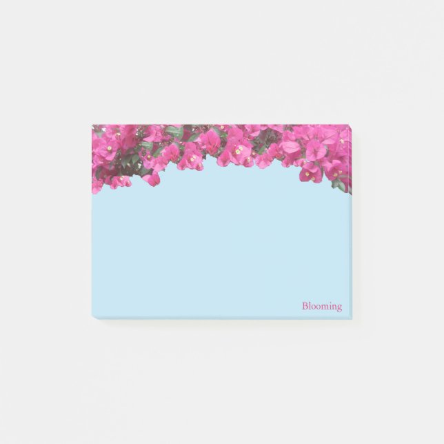 Tropische Blumen auf Hellblau Post-it Klebezettel (Vorderseite)