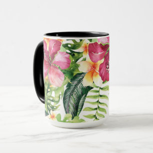 Tropische Blumen Blätter Floral Chic Tropen Tasse