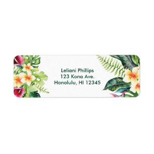 Tropische Blumen Blätter Florale Hochzeitsdusche-P