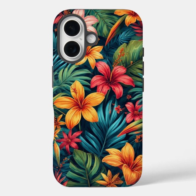 Tropische Blumen  Case-Mate iPhone Hülle (Rückseite)