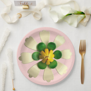 Tropische Blumen Florale Frühlings Sommer Hochzeit Pappteller