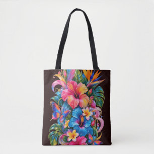 Tropische Blumen-Hibiskus-Muster-Tasche
