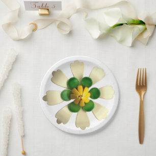 Tropische Blumen Hochzeit Frühling Sommer Pappteller
