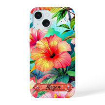 Tropische Blumen Leuchtendes Grün iPhone / iPad Hü