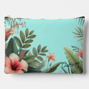 Tropische Blumen Naturinspirierte Accessoiretasche Zubehörtasche