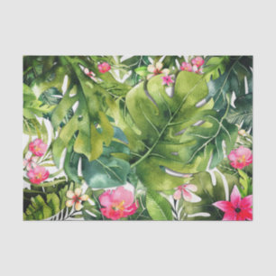 Tropische Blumen Palmwedel Botanik Chic Sommer Seidenpapier