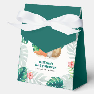 Tropische Blumen schlüpfende Dinosaurier-Baby-Part Geschenkschachtel