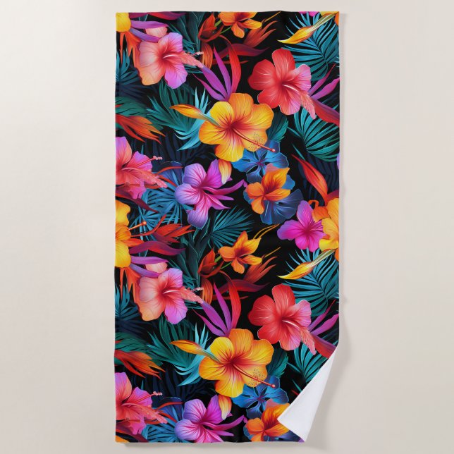 Tropische Blumen Strandtuch (Vorderseite)