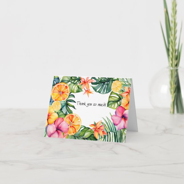 Tropische Blumen und Früchte Danke (Vorderseite)