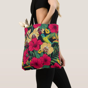 Tropische Blumen und Kolibri - Sommer Botanica
