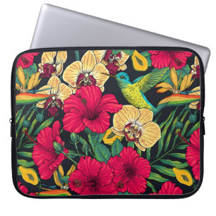 Tropische Blumen und Kolibri - Sommer Botanica Laptopschutzhülle