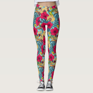 Tropische Blumen und Kolibri - Sommer Botanica Leggings