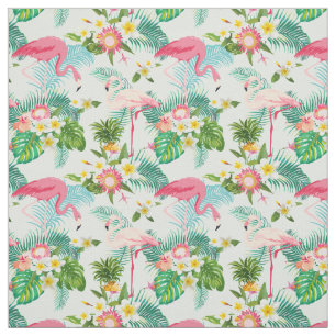 Tropische Blumen und Vögel Stoff